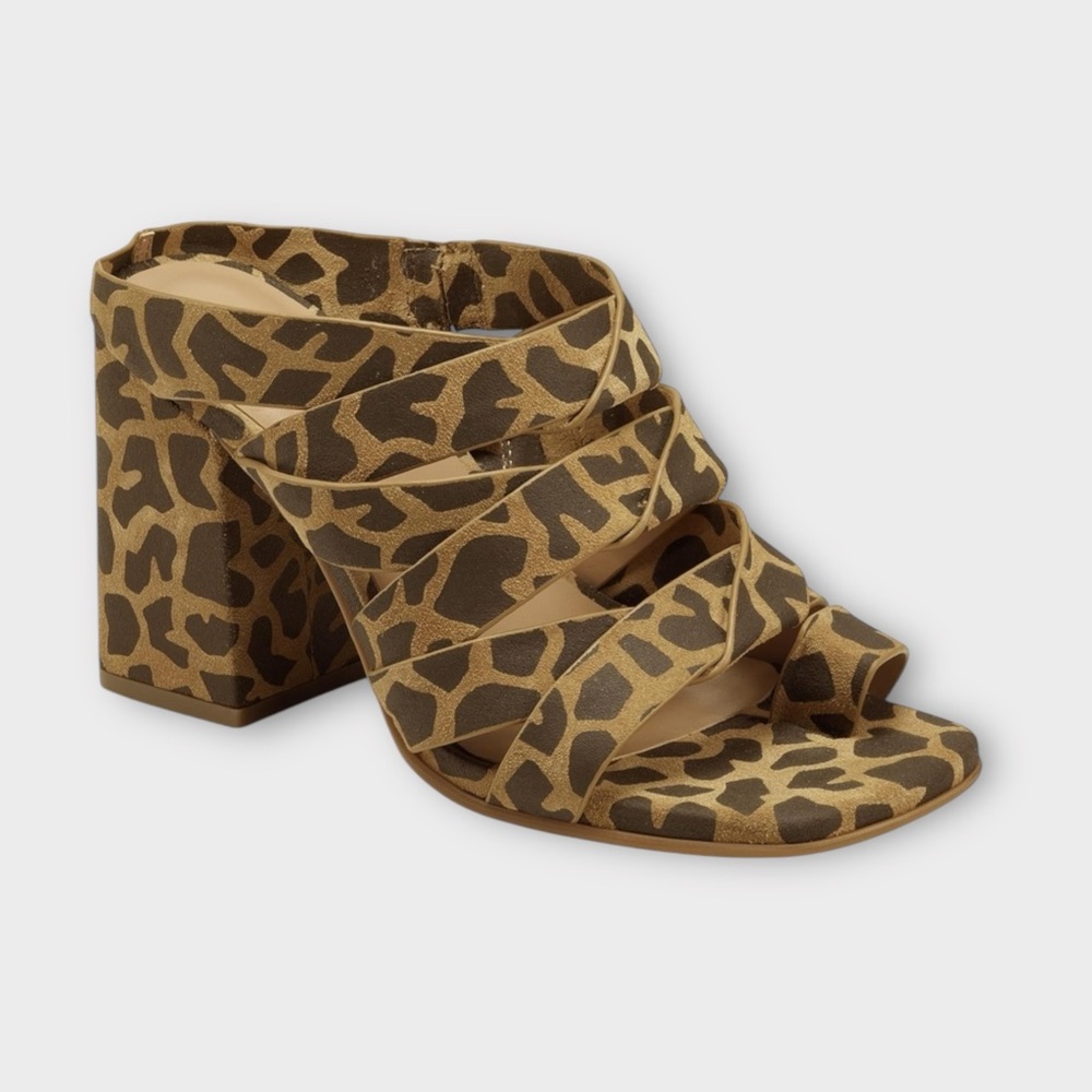 Aerosols Animal Print Harley Block Heel Strappy Sandals Size 10
